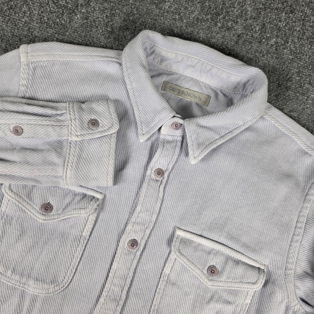 Outerknown Blanket Shirt Mens M Purple Organic Cotton Twill Button Down